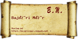Bajári Mór névjegykártya
